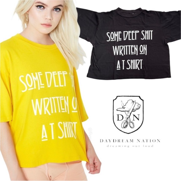 NWT REVOLVE Daydream Nation Deep Shit Tee Size in Black Cotton Size S, M or L - Picture 5 of 10